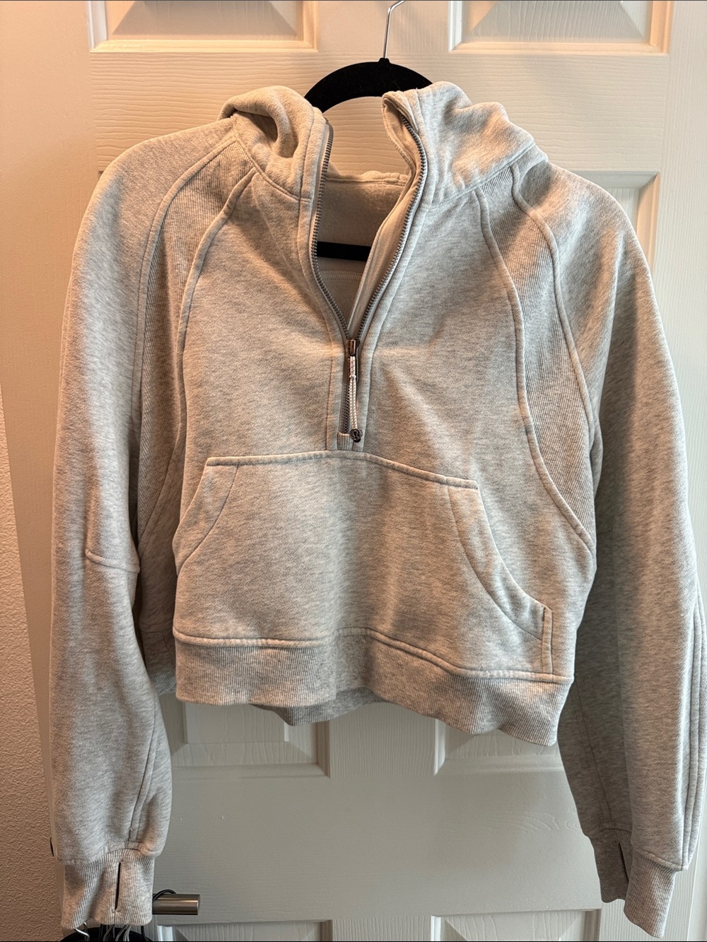 lululemon Scuba Light Gray Half-Zip Hoodie Sweatshirt